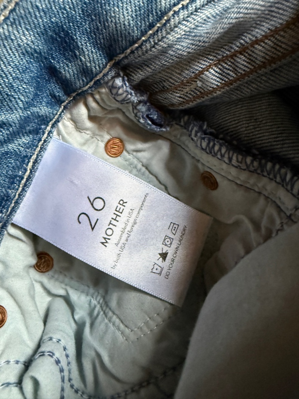 MOTHER Light Blue Wide Leg Jeans - Picture 3 of 5